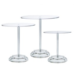 Σετ 3 Διάφανες Ακρυλικές Στρογγυλές Πιατέλες Με Πόδι Φ20x21 Φ24x26 Φ30x31Εκ Iliadis