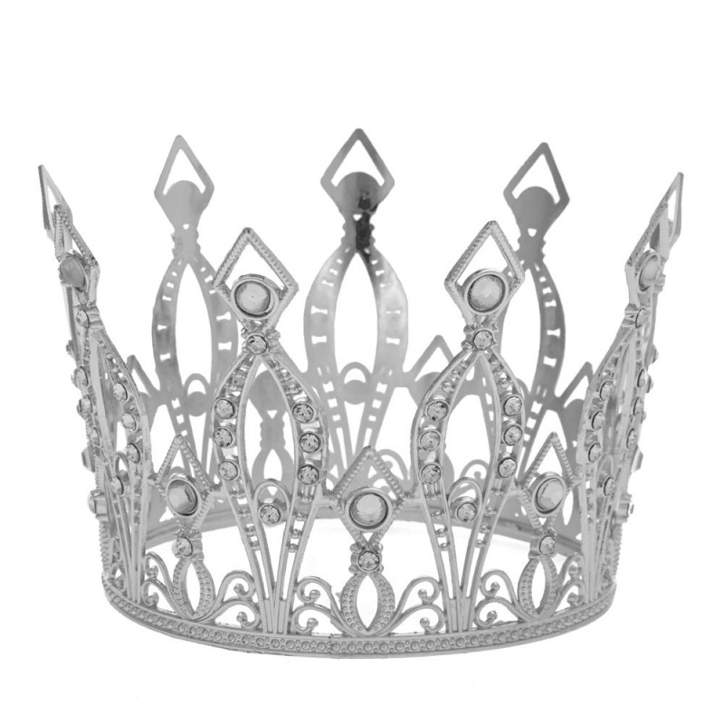 Ασημί Μεταλλική Κορώνα Φ13x9Εκ Iliadis