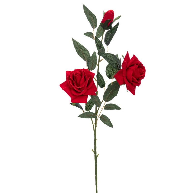 Τεχνητό Διακοσμητικό Κλαδί Τριαντάφυλλο Κόκκινο Iliadis
