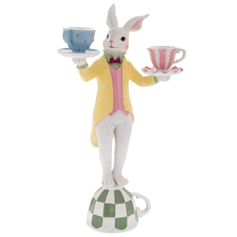 Λαγός Πασχαλινός Λευκός Πολυρεζίν 41x23.5x12.8 εκ.