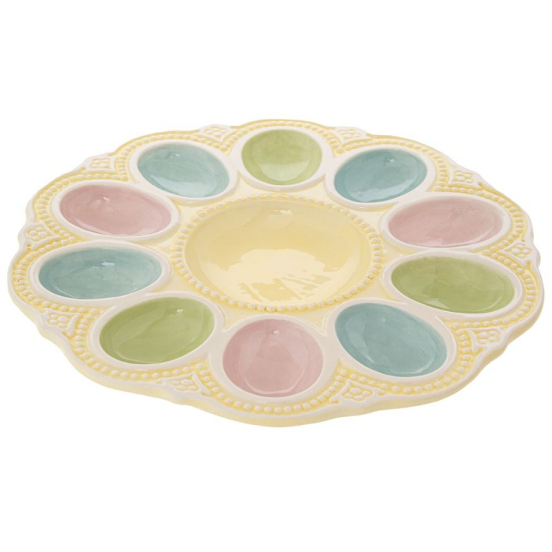 Πολύχρωμη Κεραμική Αυγοθήκη 25x25x2Εκ Iliadis