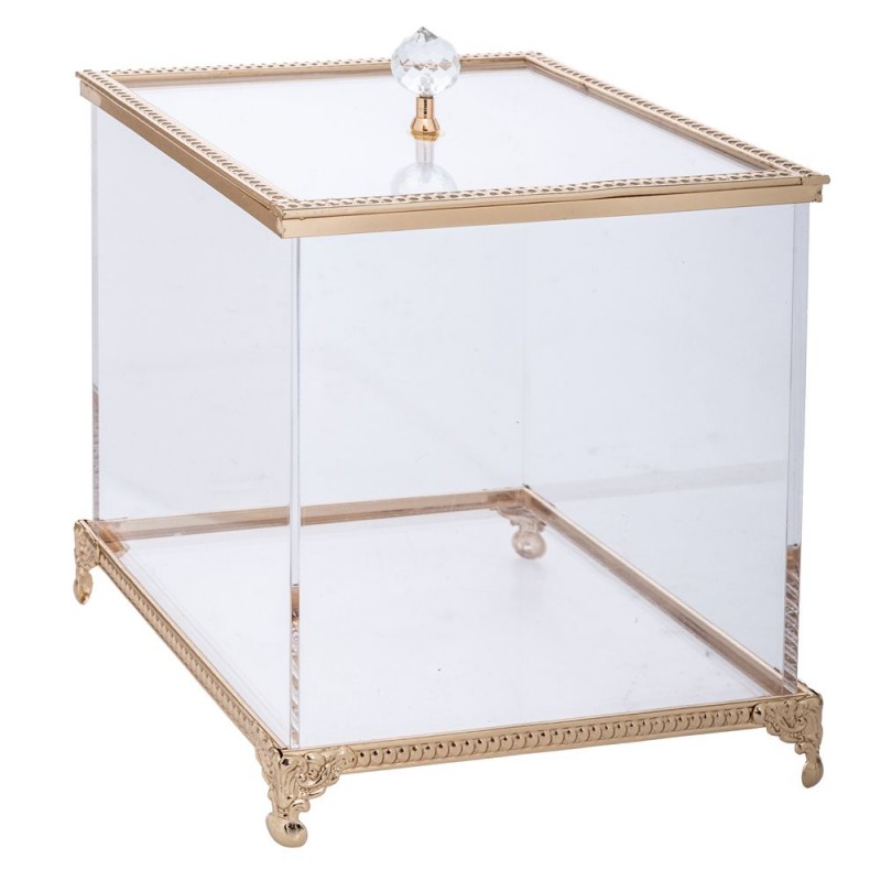 Κουτί Γενικής Χρήσης με Καπάκι & Βάση Μεταλλικό Χρυσό 17X17X22Ek Iliadis 