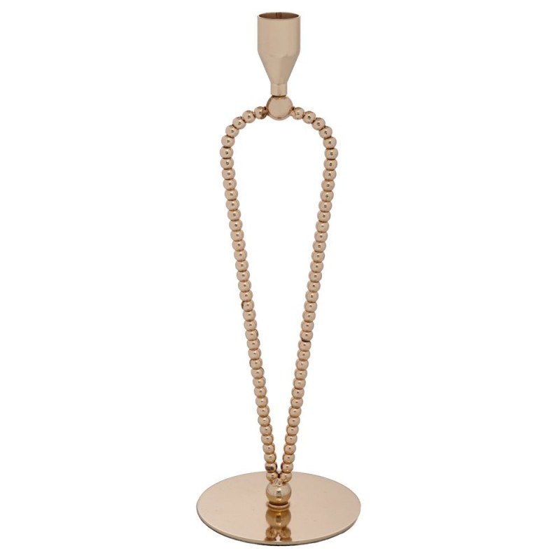 Κηροπήγιο Μεταλλικό σε Χρυσό Χρώμα 10x23x10εκ. Iliadis 