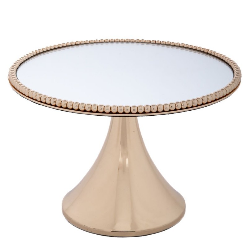 Διακοσμητικός Δίσκος Μεταλλικός Στρογγυλός με Καθρέπτη 25x25x17cm Iliadis 