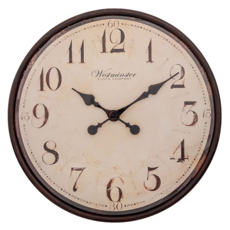 Ρολόι Τοίχου Πλαστικό Μπεζ Ø50cm Iliadis 