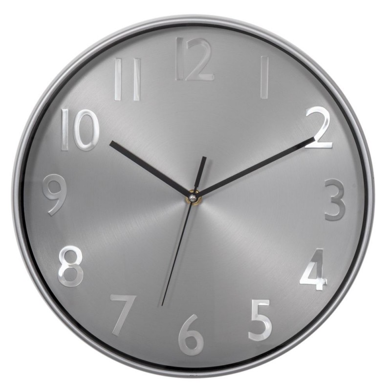 Ρολόι Τοίχου Πλαστικό Ασημί Ø30cm Iliadis 