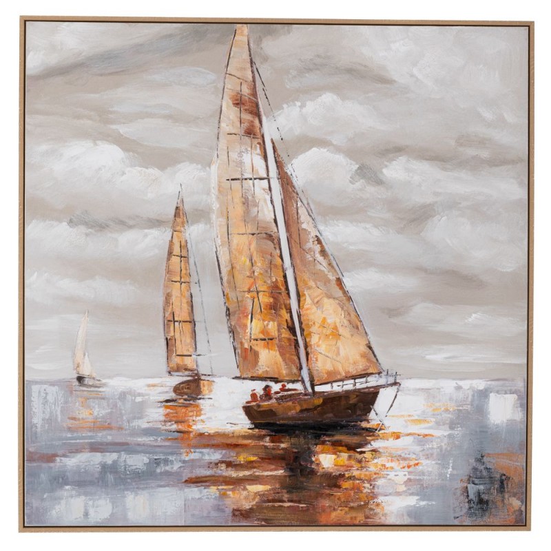 Πίνακας Sail Boat Ελαιογραφία Κορνίζα 100x100cm Iliadis 