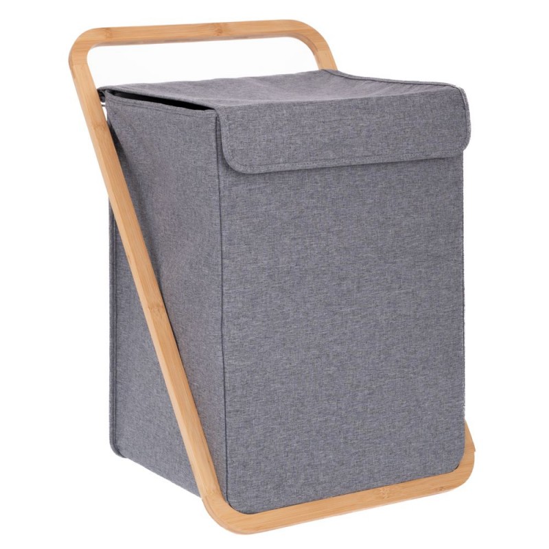 Καλάθι Απλύτων Υφασμάτινο με Καπάκι 40x40x60cm Γκρι Iliadis