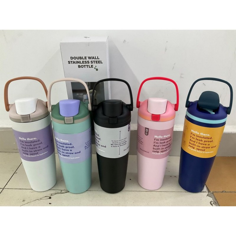 Παγούρι Θερμός Ανοξείδωτο 900Ml 10Χ27Εκ, 5 Χρώματα