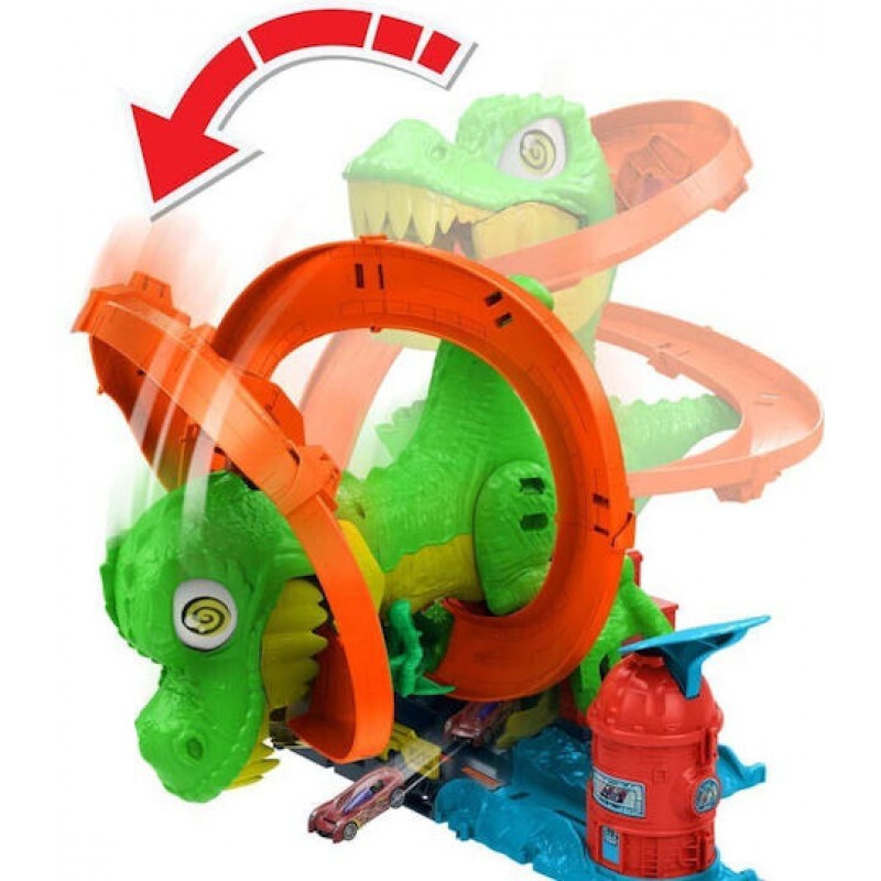 Πίστα Πυροσβεστικός Σταθμός Hot Wheels City T-Rex για 4+ Ετών