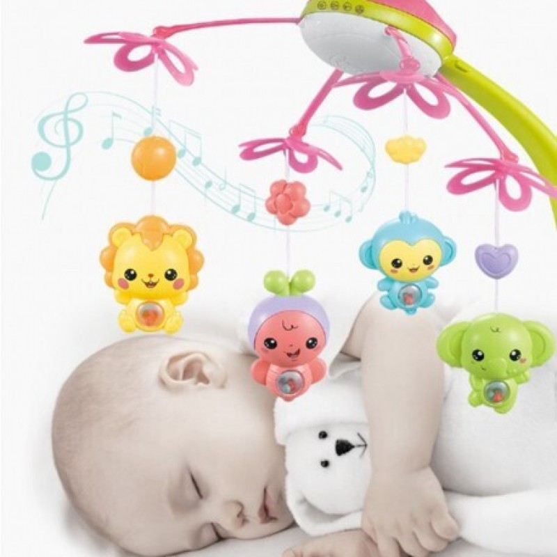  Κρεμαστό Περιστρεφόμενο Παιχνίδι Κούνιας Μπαταρίας με Bluetooth Μουσική, Φως και Προτζέκτορα και Τηλεχειριστήριο Lazarid