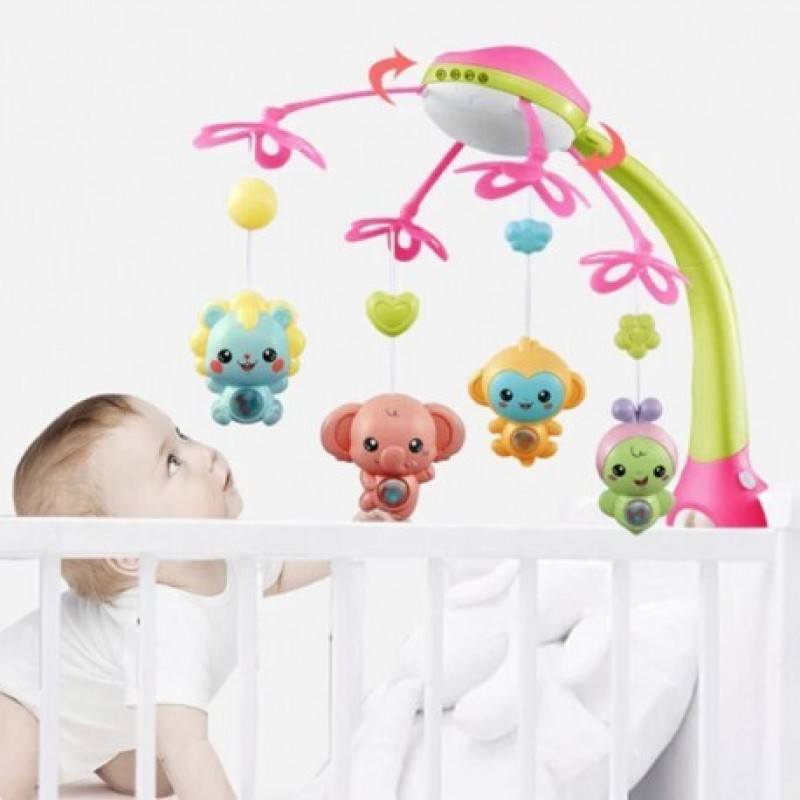  Κρεμαστό Περιστρεφόμενο Παιχνίδι Κούνιας Μπαταρίας με Bluetooth Μουσική, Φως και Προτζέκτορα και Τηλεχειριστήριο Lazarid