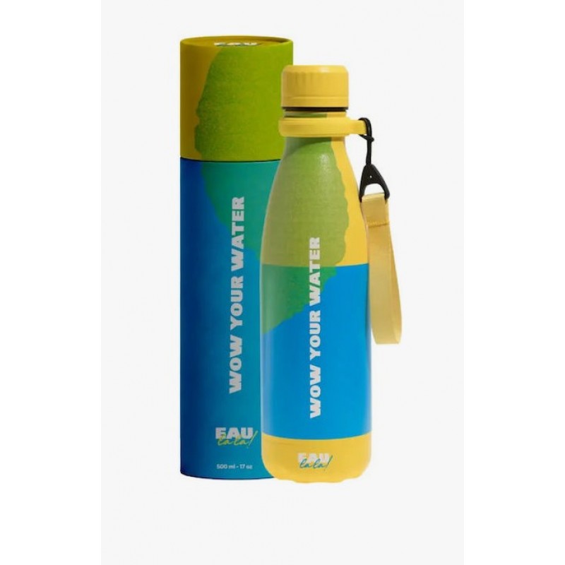 Μπουκάλι Θερμός Ανοξείδωτο BPA Free 500ml Κίτρινο Με Λαβή Eau Lala 