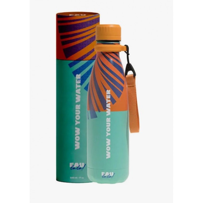 Μπουκάλι Θερμός Ανοξείδωτο BPA Free 500ml Πορτοκαλί Με Λαβή Eau Lala 