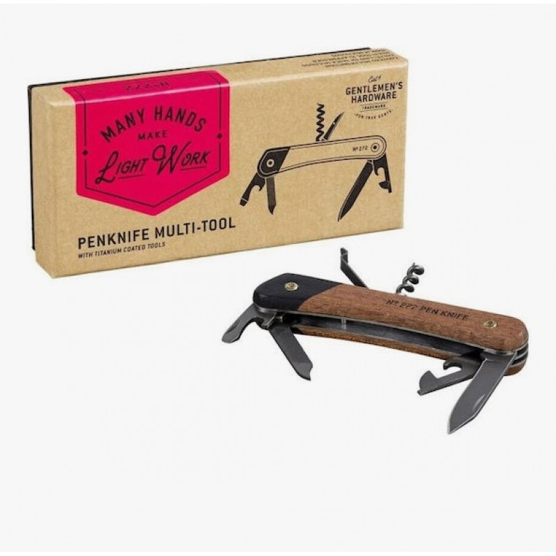 Πολυεργαλείο Gentlemen's Hardware Multitool Pen Knife Kraft Καφέ Legami 