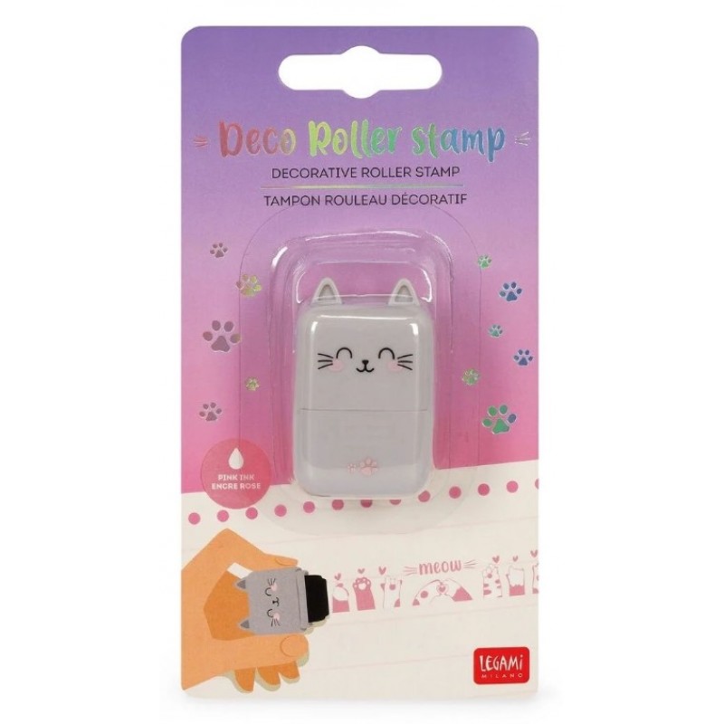 Σφραγίδα Deco Roller Stamp Kitty Ροζ Μελάνι Milano Legami 