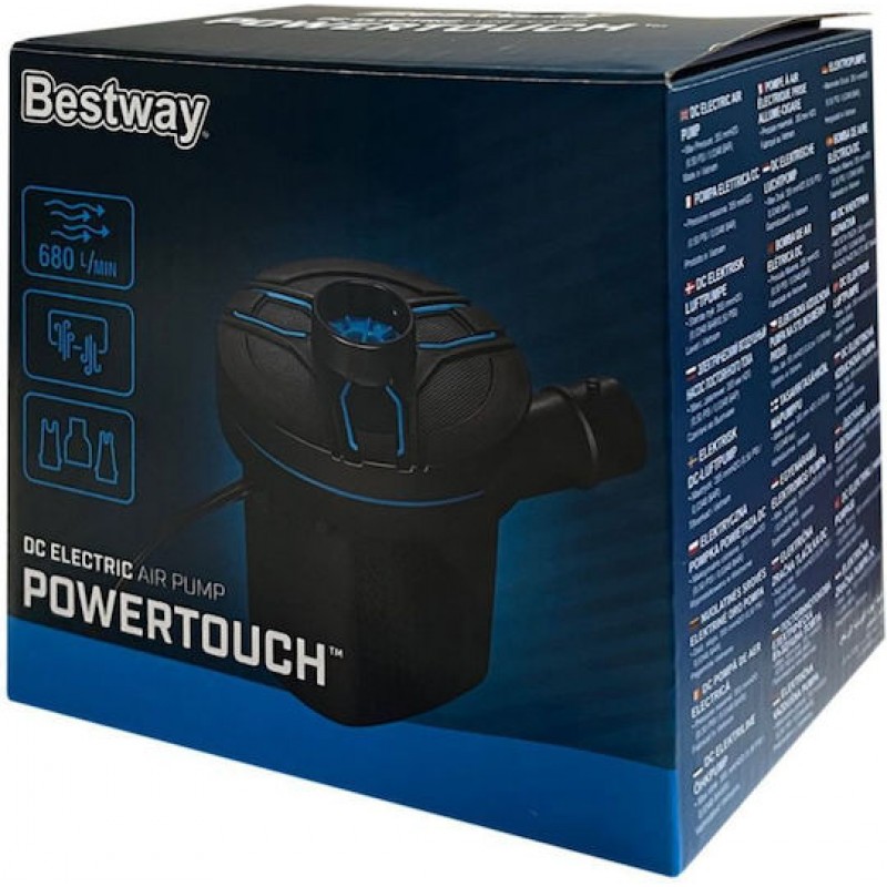 Ηλεκτρική Τρόμπα για Φουσκωτά 12V Μαύρο Bestway 