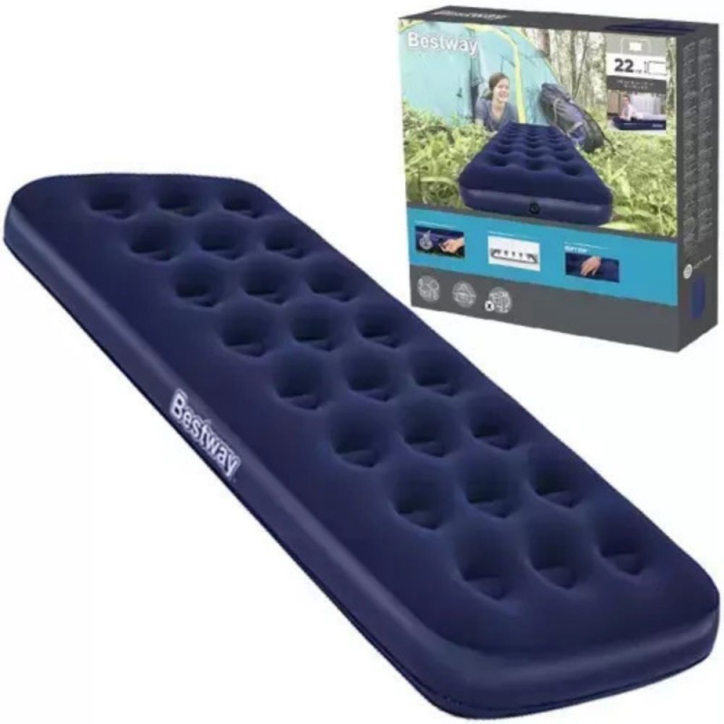 Στρώμα Camping Φουσκωτό Βελουτέ Μονό 185cm x 76cm x 22cm Bestway 