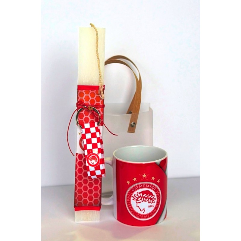 Σετ Τσάντα με Λαμπάδα και Κούπα  ΟΛΥΜΠΙΑΚΟΣ