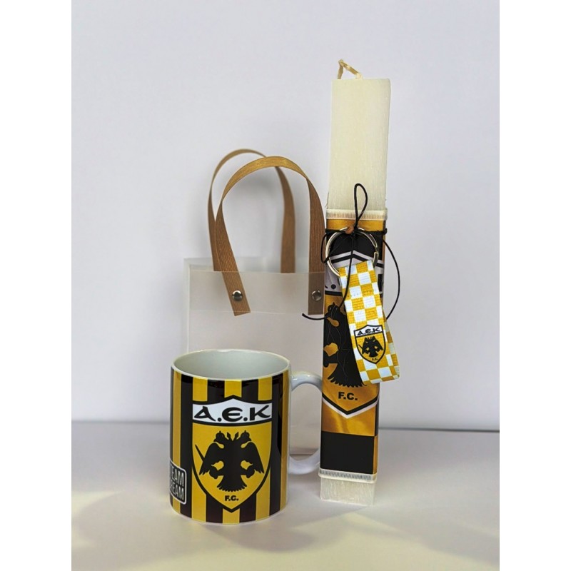 Σετ Τσάντα με Λαμπάδα και Κούπα  ΑΕΚ