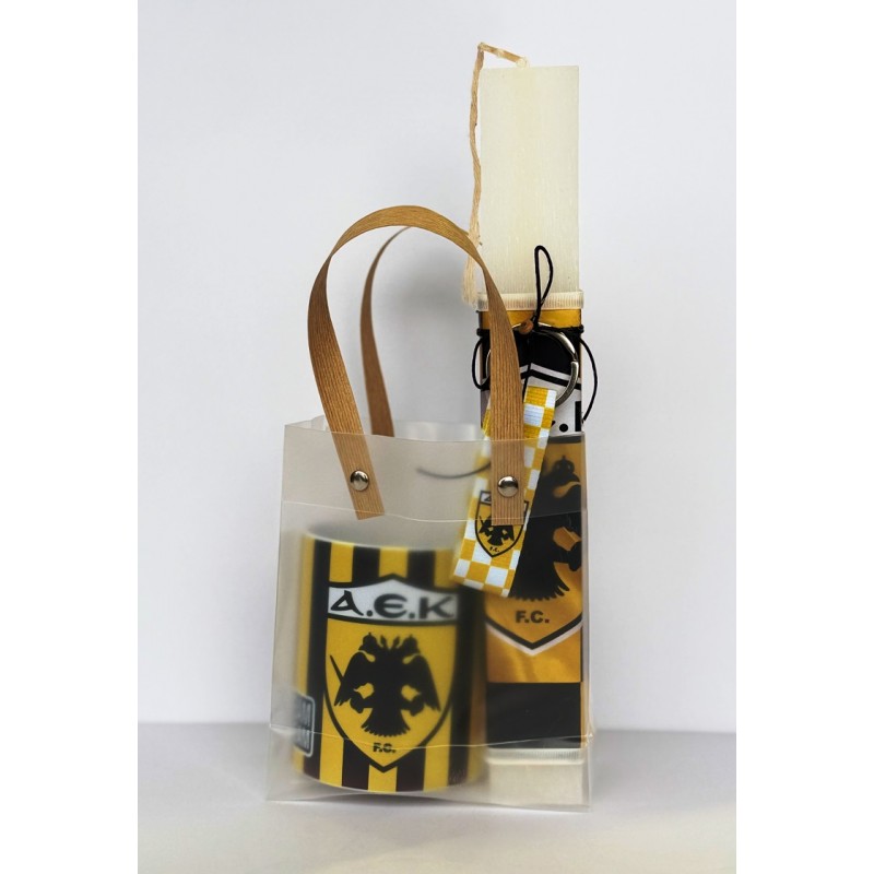 Σετ Τσάντα με Λαμπάδα και Κούπα  ΑΕΚ