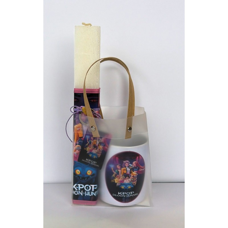 Σετ Τσάντα με Λαμπάδα και Κούπα  K POP με Μπρελόκ