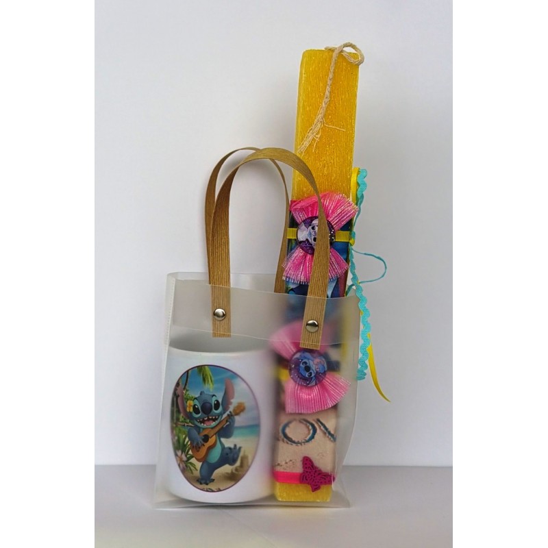 Σετ Τσάντα με Λαμπάδα και Κούπα  Stitch