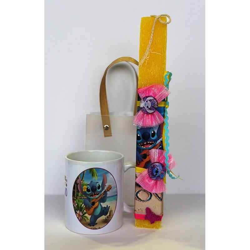 Σετ Τσάντα με Λαμπάδα και Κούπα  Stitch