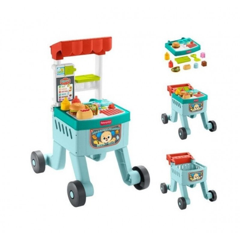 Περπατούρα Shopping Cart Με Ήχους 4 Σε1 Τιρκουάζ Fisher Price 