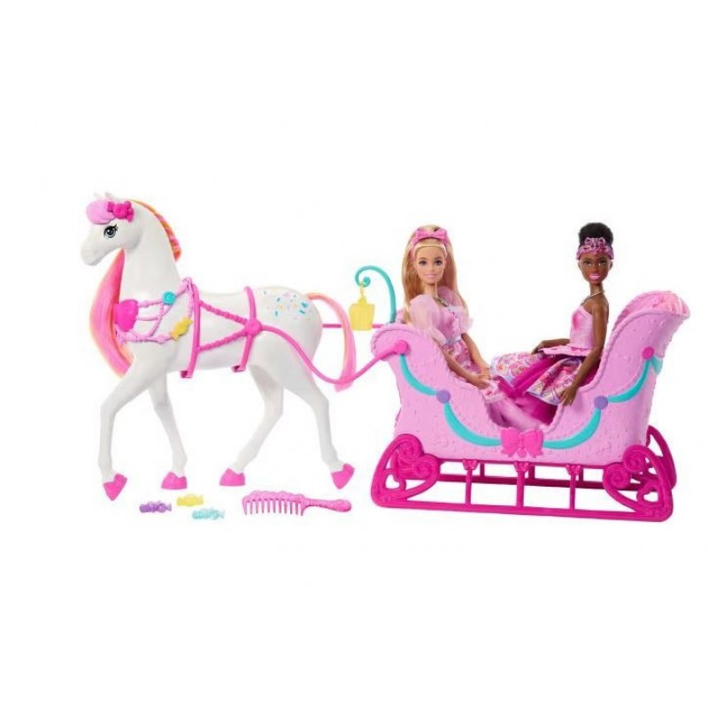 Καρυοθραύστης Barbie Άλογο Με Άμαξα Κούκλα Για 3+ Ετών Mattel 