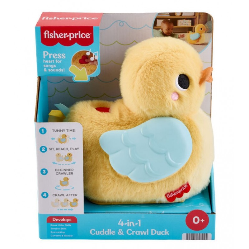 Βρεφικό Παιχνίδι Cuddle & Crawl Duck Από Ύφασμα Με Μουσική Και Ήχους Για Νεογέννητα Fisher Price 