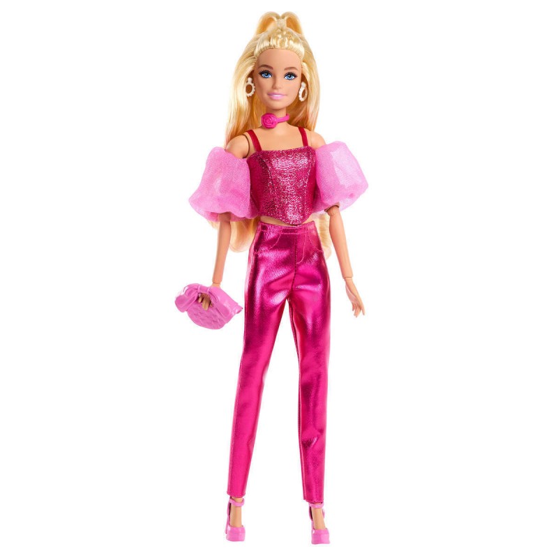 Barbie Κούκλα Deluxe Style Metallics Ροζ Κορσές