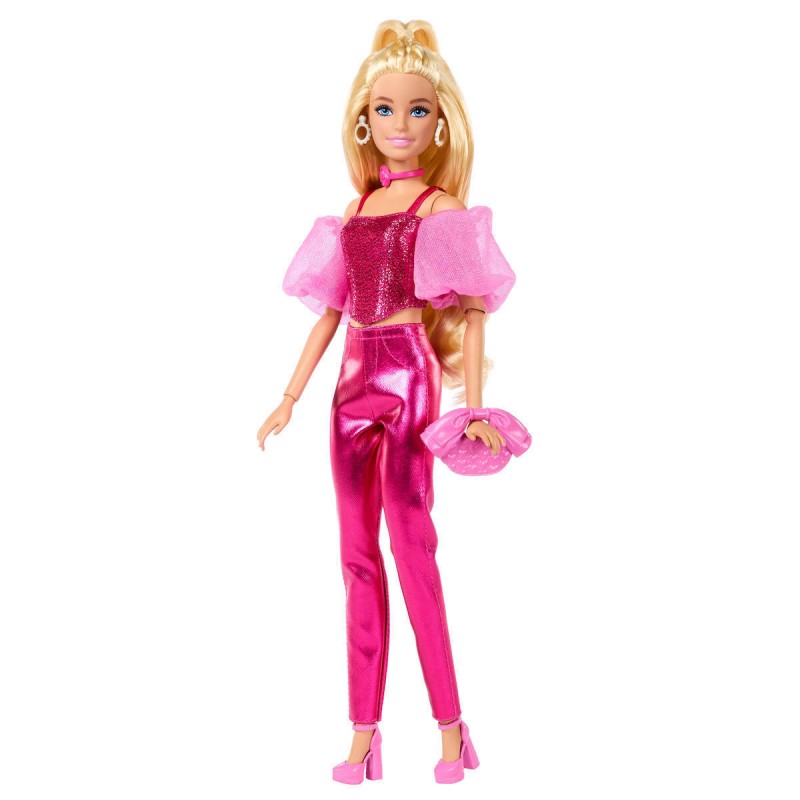 Barbie Κούκλα Deluxe Style Metallics Ροζ Κορσές
