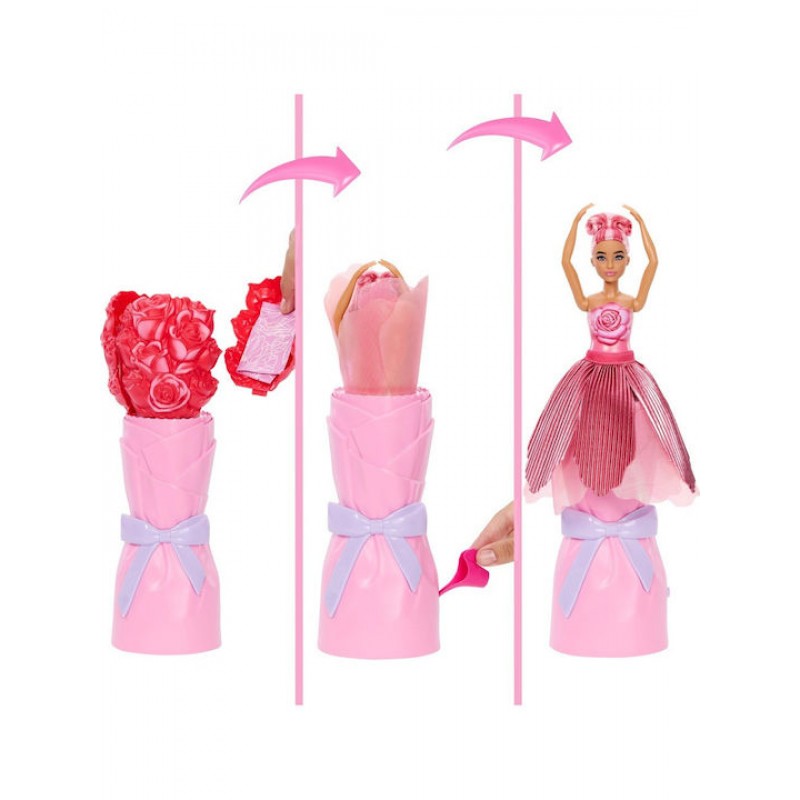 Παιχνιδολαμπάδα Κούκλα Barbie Petal Pop Κόκκινο Τριαντάφυλλο Mattel
