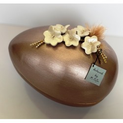 Διακοσμητικό Χειροποίητο Κεραμικό Ανοιγώμενο Αβγό Πλάγιο 18x15εκ