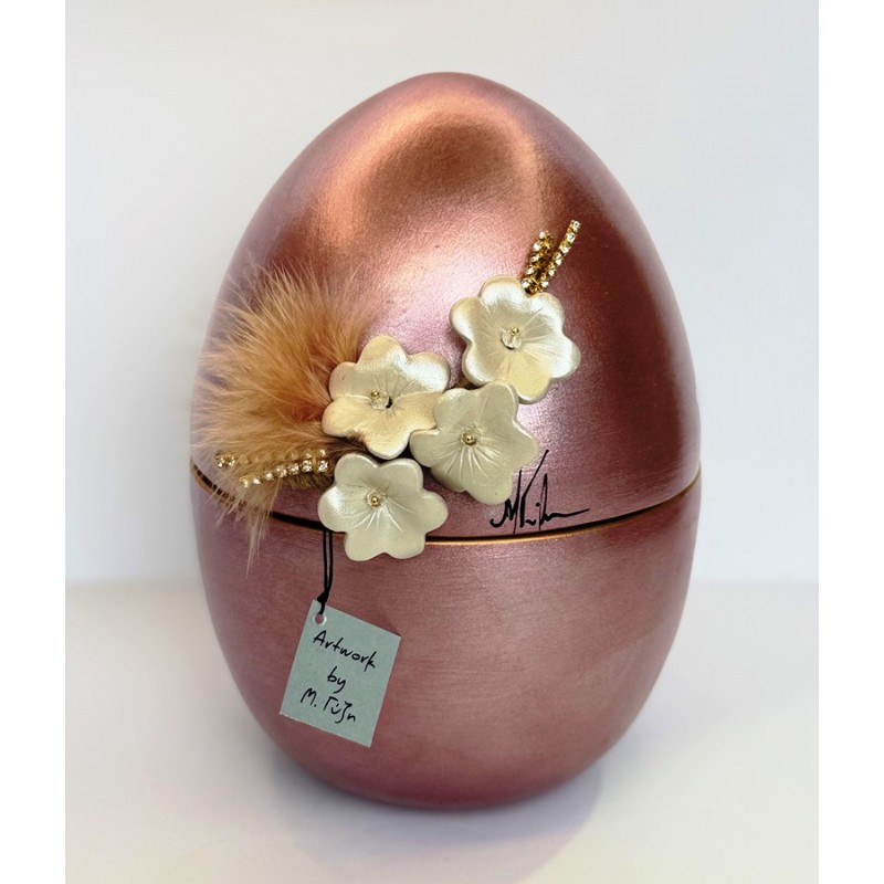 Διακοσμητικό Χειροποίητο Κεραμικό Ανοιγώμενο Αβγό Όρθιο 13x20εκ