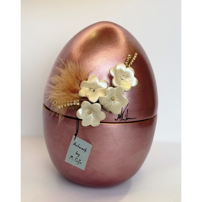 Διακοσμητικό Χειροποίητο Κεραμικό Ανοιγώμενο Αβγό Όρθιο 13x20εκ