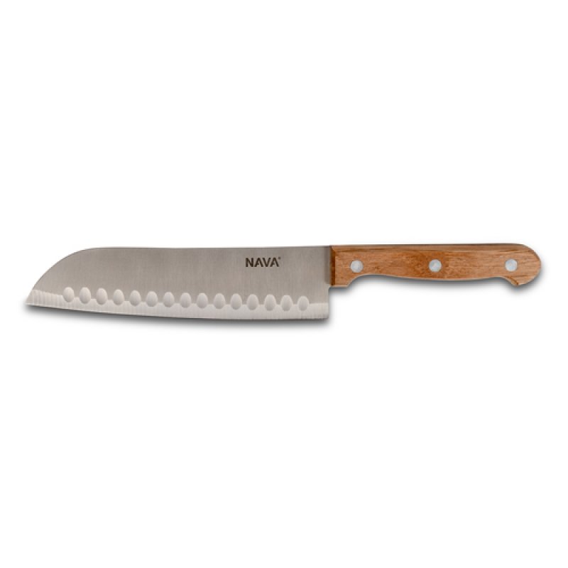 Aνοξείδωτο ατσάλινο Santoku μαχαίρι με ξύλινη λαβή 29,5εκ