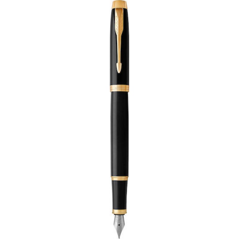 Σετ Στυλό Ballpoint Medium με Πένα Medium από Ατσάλι Laque Black Parker IM Duo 