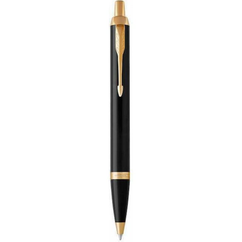 Σετ Στυλό Ballpoint Medium με Πένα Medium από Ατσάλι Laque Black Parker IM Duo 