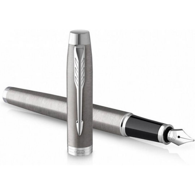 Parker IM Duo Essential Σετ Στυλό Ballpoint Fine με Πένα Fine από Ατσάλι Ασημί σε Θήκη