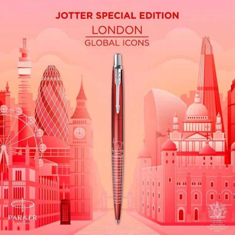 Parker Jotter Special Edition Στυλό Ballpoint Κόκκινο London CT