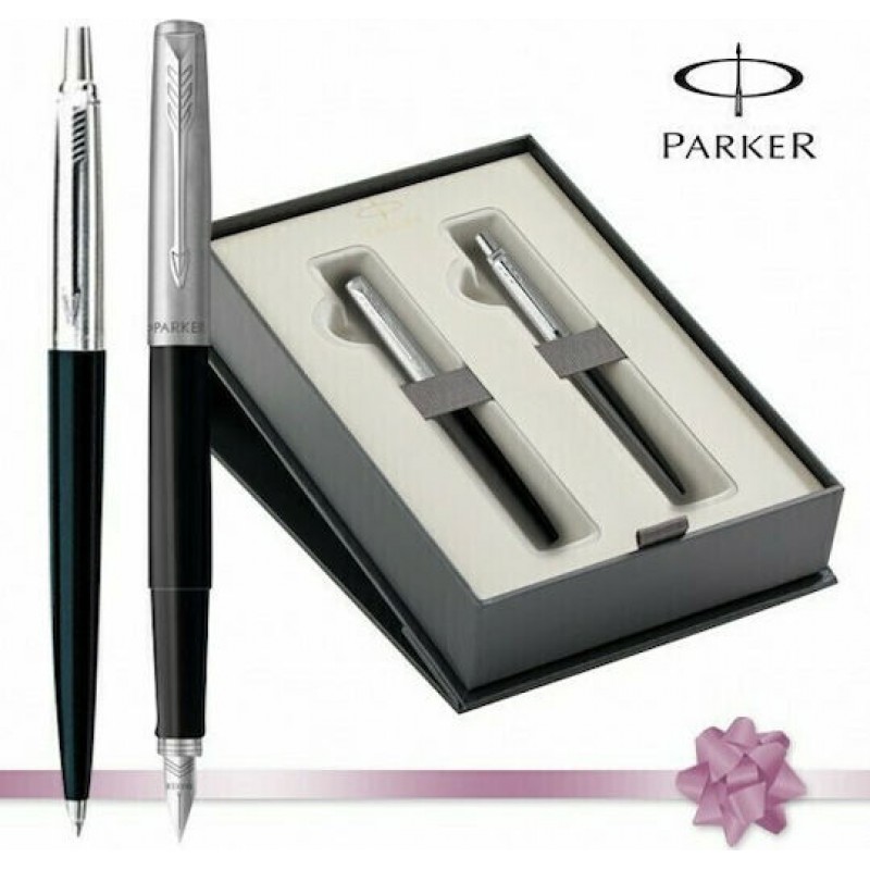 Parker Jotter Orig Σετ Στυλό Ballpoint Medium & Πένα Μαύρο Χρώμα