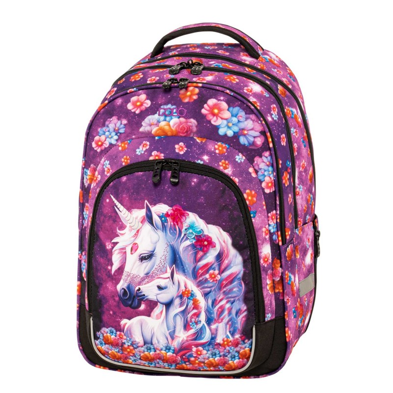 Σακίδιο Πλάτης Σχολικό Growly Unicorn 30x23x45Cm Polo