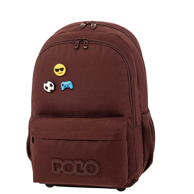 Σακίδιο Πλάτης Pins Βουργουνδί 30x22x44Cm Polo