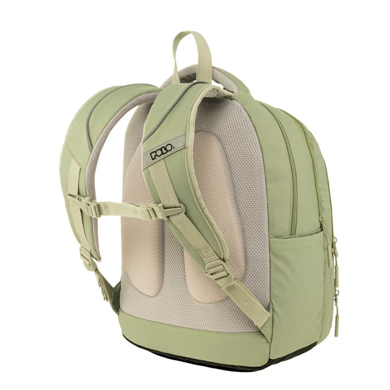 Σακίδιο Πλάτης Σχολικό Multi Pocket Pistachio 31x22x44Cm Polo