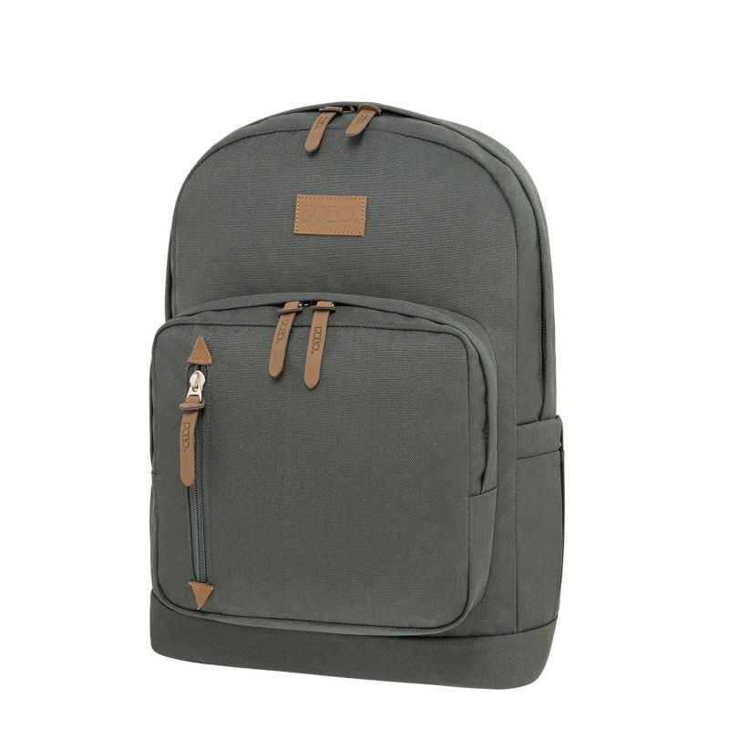 Σακίδιο Πλάτης Σχολικό Bole (1000D) Ανθρακί 32x15x45Cm Polo