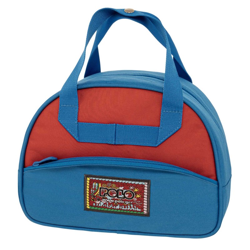Τσαντάκι Φαγητού Vintage Κόκκινο|Μπλε 12x25x19Cm Polo