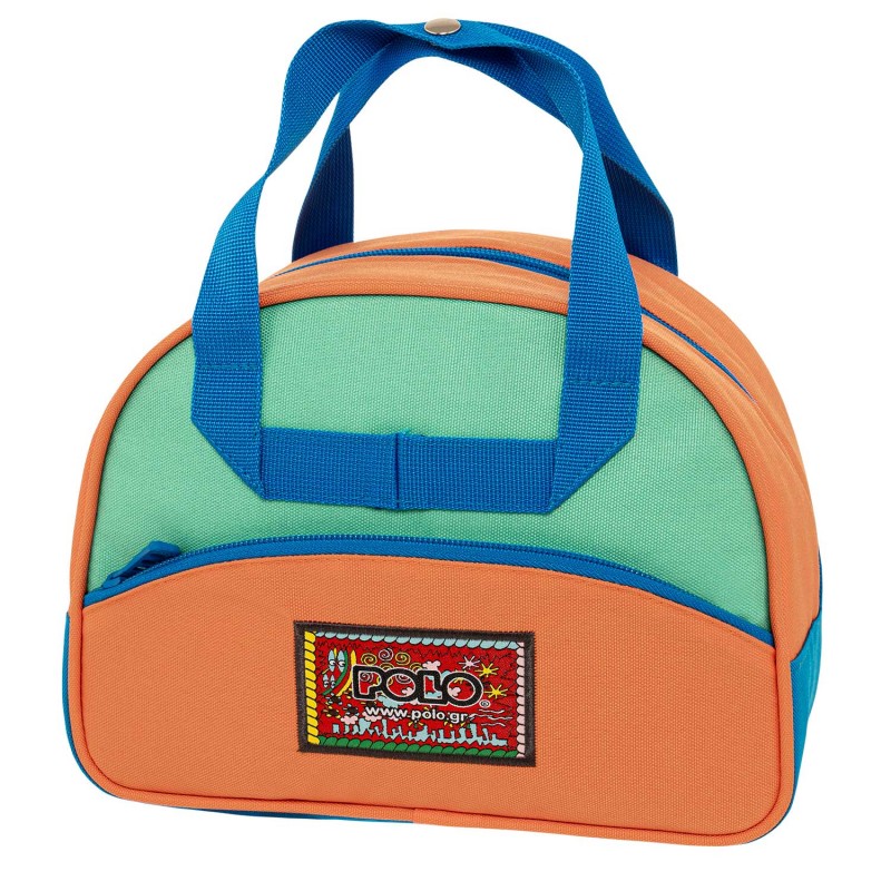 Τσαντάκι Φαγητού Vintage Μέντα|Πορτοκαλί 12x25x19Cm Polo