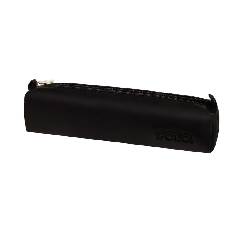 Κασετίνα Βαρελάκι Μαύρο Roll Vinyl 21x5x5Cm Polo